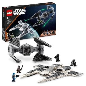 LEGO Star Wars 75348 Le Chasseur Fang Mandalorien Contre le TIE Interceptor, Jouet de Vaisseaux