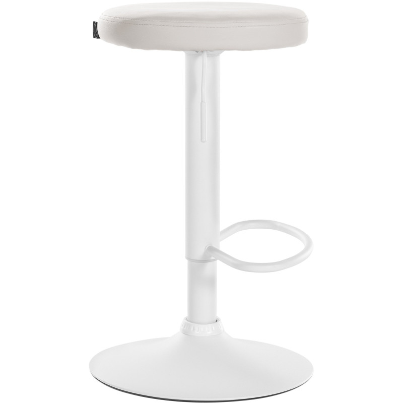 Set de 2 taburetes de bar Ponte en polipiel Blanco,Metal blanco mate