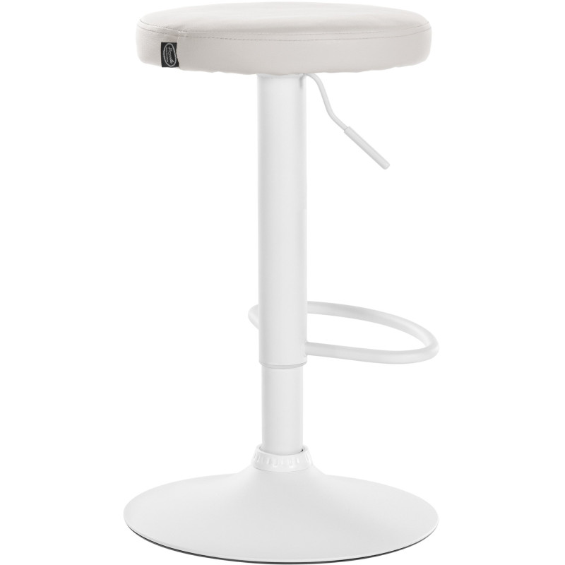 Set de 2 taburetes de bar Ponte en polipiel Blanco,Metal blanco mate