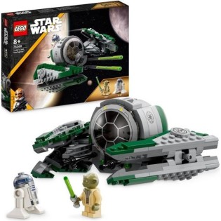 LEGO Star Wars 75360 Le Chasseur Jedi de Yoda, Jouet The Clone Wars avec la Minifigurine Yoda et Figurine R2-D2