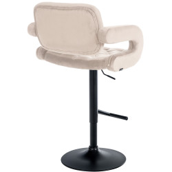 Taburete de bar Dublin en terciopelo Crema,Metal negro mate