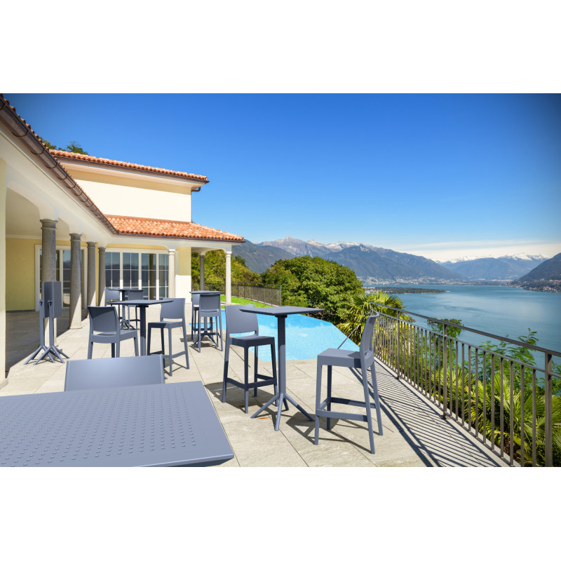 Lot de 2 tabourets de bar Maya gris foncé