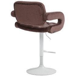 Tabouret de bar Dublin en velours blanc brun