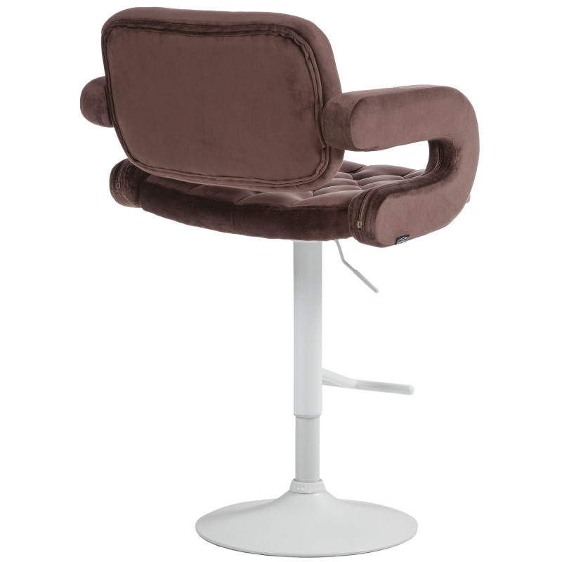 Tabouret de bar Dublin en velours blanc marron