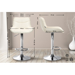 Barhocker Vonore Stoff chrom