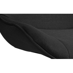 Taburete de bar Vonore en tela Negro,Cromado