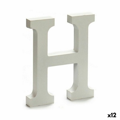 Lettre H Bois Blanc (1,8 x 21 x 17 cm) (12 Unités)