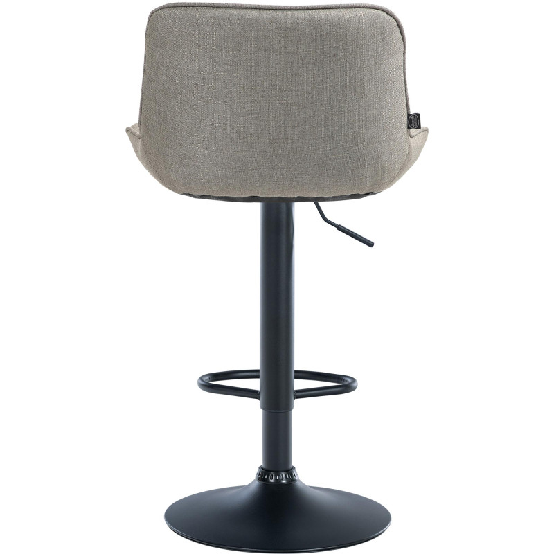 Tabouret de bar Vonore tissu noir taupe