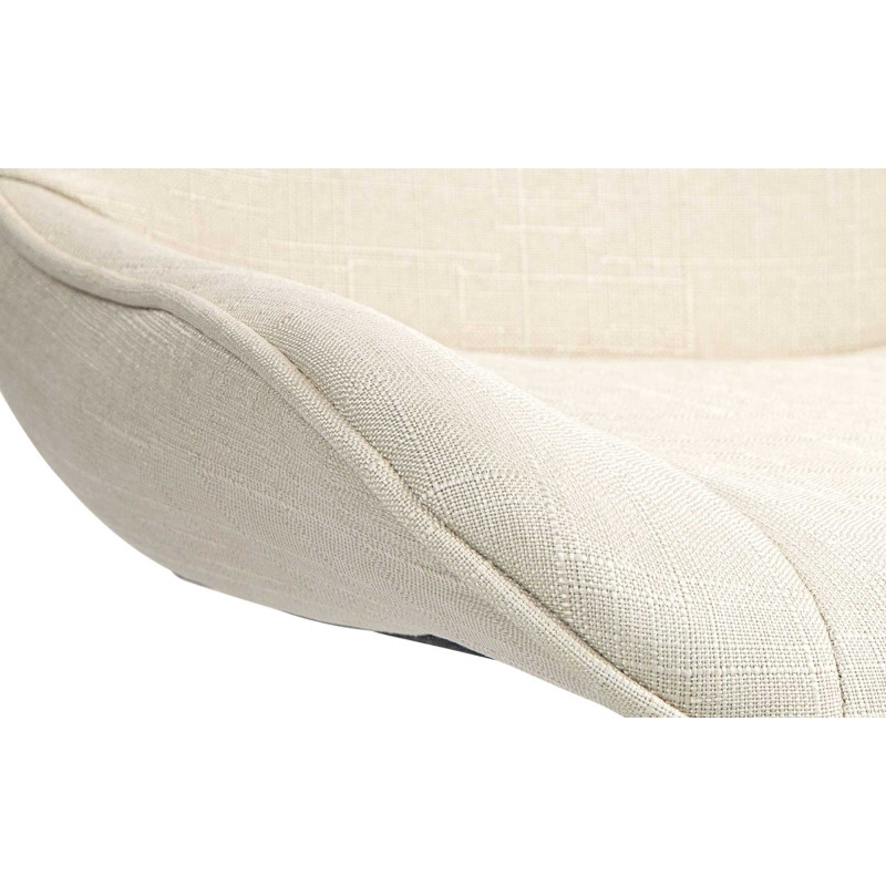 Taburete de bar Vonore en tela Crema,Negro