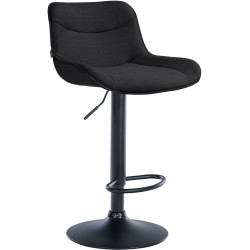 Tabouret de bar Vonore tissu noir noir
