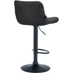 Tabouret de bar Vonore tissu noir gris foncé
