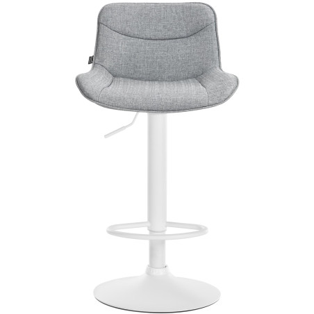 Tabouret de bar Vonore, tissu blanc gris