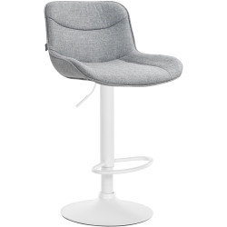 Tabouret de bar Vonore, tissu blanc gris