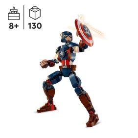 LEGO Marvel 76258 La Figurine de Captain America avec Bouclier, Jouet et Décoration Avengers