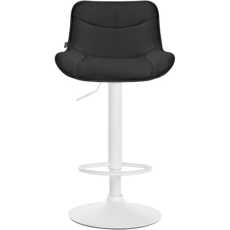 Tabouret de bar Vonore tissu blanc noir