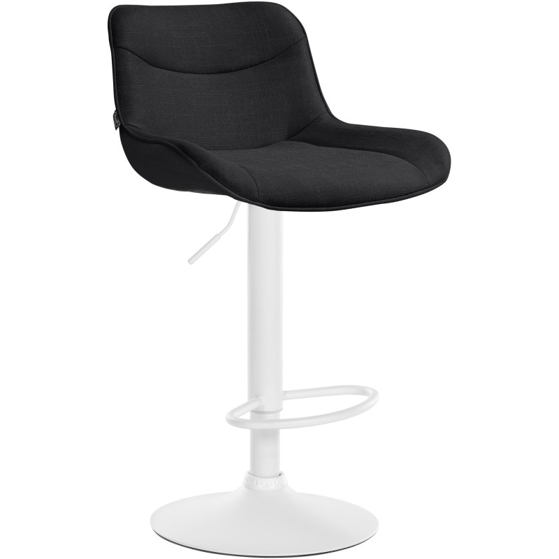 Tabouret de bar Vonore, tissu blanc noir