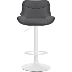Tabouret de bar Vonore tissu blanc gris foncé