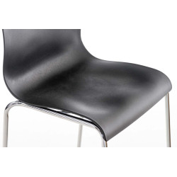 Lot de 2 tabourets de bar Hoover en plastique, structure à 4 pieds, chromé noir