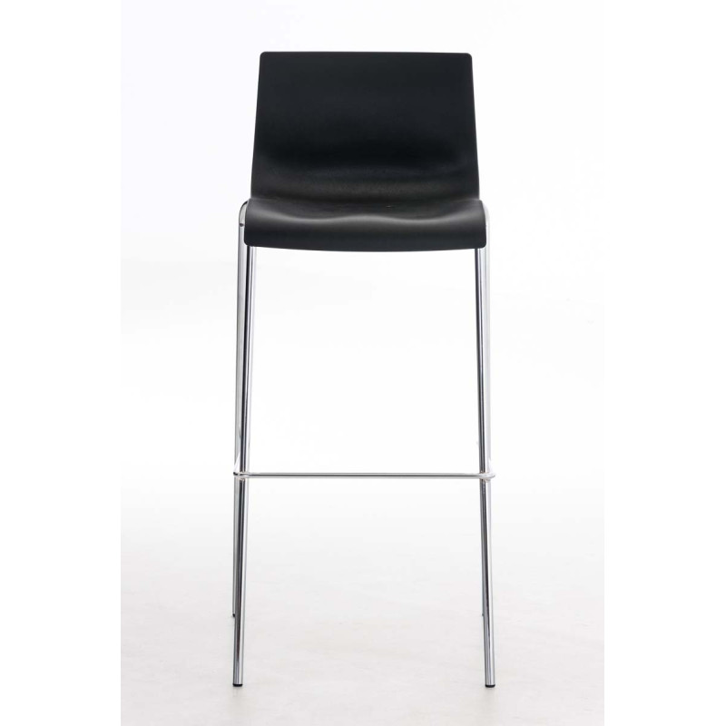 Lot de 2 tabourets de bar Hoover en plastique, structure à 4 pieds, chromé noir