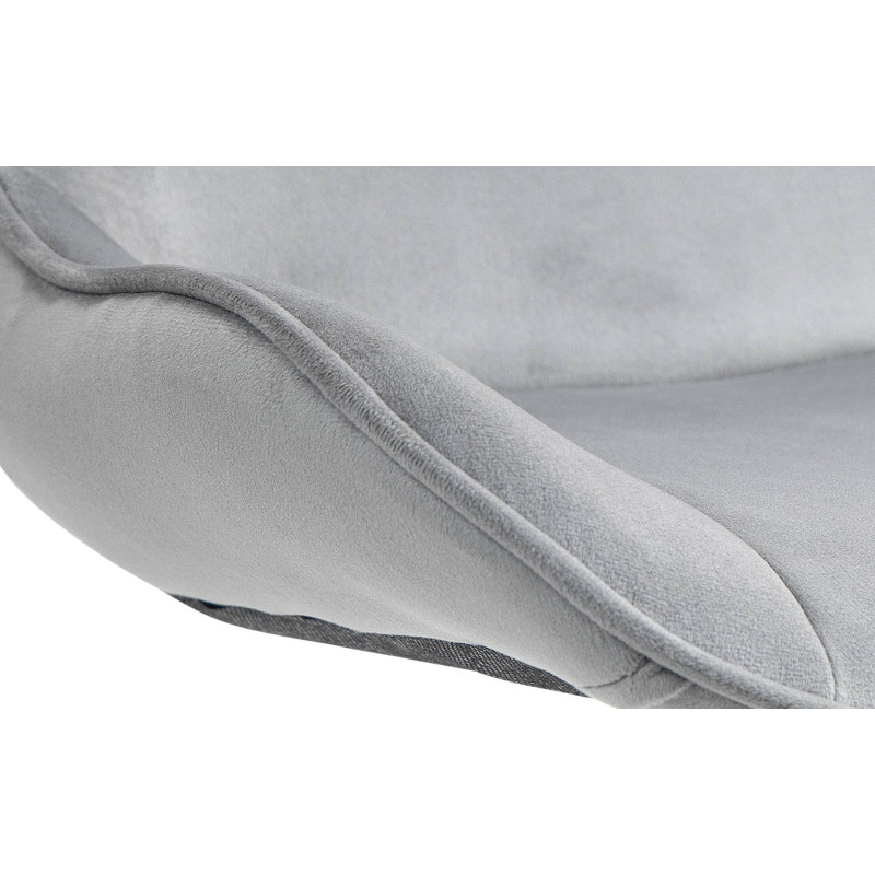 Taburete de bar Vonore en terciopelo Gris,Cromado