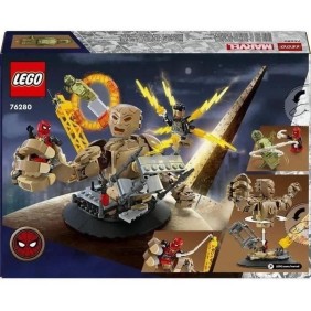 LEGO 76280 Marvel Spider-Man contre l'Homme-Sable : la Bataille Finale, Jouet avec Minifigurines de Super-Héros