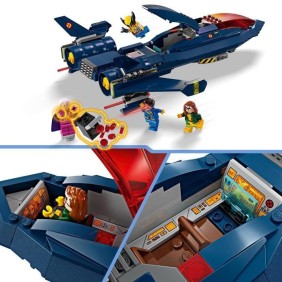 LEGO 76281 Marvel Le X-Jet des X-Men, Jouet d'Avion, Chasseur avec Minifigurines de Super-Héros : Wolverine