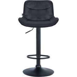 Taburete de bar Vonore en terciopelo Negro,Negro