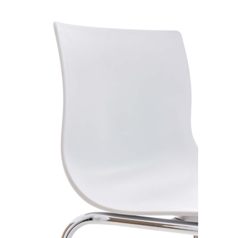 Lot de 2 tabourets de bar Hoover en plastique, structure à 4 pieds, chromé blanc