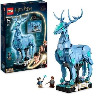 LEGO Harry Potter 76414 Expecto Patronum, Maquette 2-en-1 avec Figurines Animales Cerf et Loup