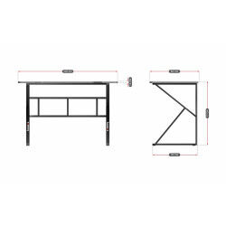 Bureau Gaming Huzaro HZ-Hero 1.6 Black Noir 120 x 75 x 60 cm