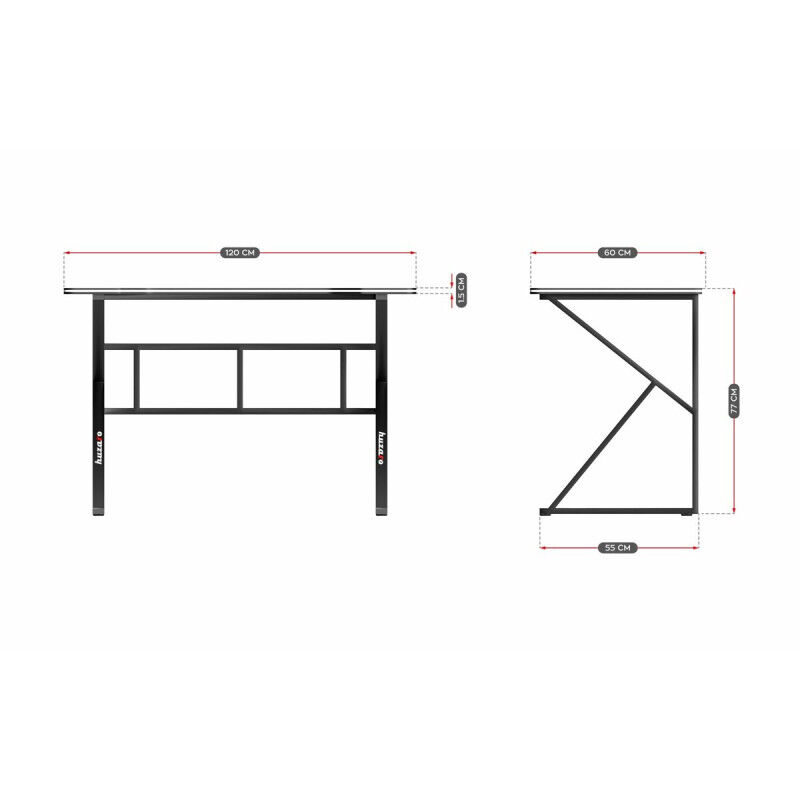 Bureau Gaming Huzaro HZ-Hero 1.6 Black Noir 120 x 75 x 60 cm