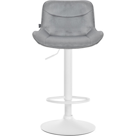 Tabouret de bar Vonore en velours blanc gris