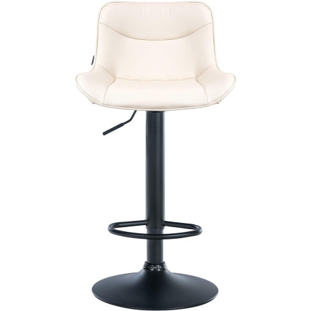 Tabouret de bar Vonore, similicuir, noir crème