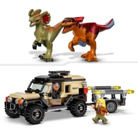 LEGO 76951 Jurassic World Le Transport du Pyroraptor et du Dilophosaurus, Dinosaures avec Buggy Tout-Terrain, des 7 Ans