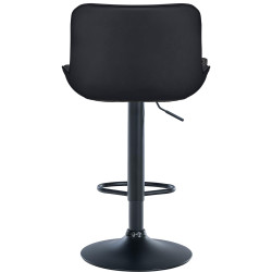 Tabouret de bar Vonore simili cuir noir noir