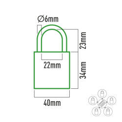 Verrouillage des clés EDM 85245 Laiton 40 x 23 mm (5 Unités)