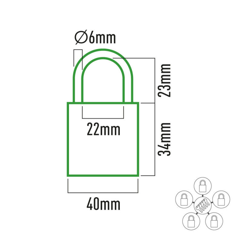 Verrouillage des clés EDM 85245 Laiton 40 x 23 mm (5 Unités)