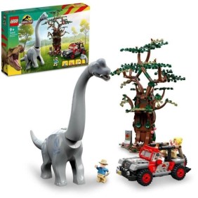 LEGO Jurassic Park 76960 La Découverte du Brachiosaure, Jouet avec Figurine de Dinosaure et Voiture