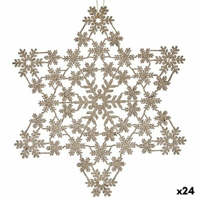 Décorations de Noël Étoile champagne 31,5 x 32 x 0,1 cm (24 Unités)