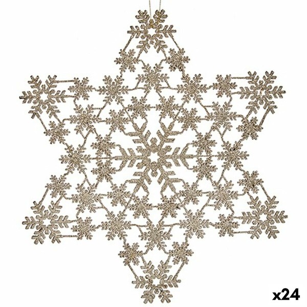 Décorations de Noël Étoile champagne 31,5 x 32 x 0,1 cm (24 Unités)