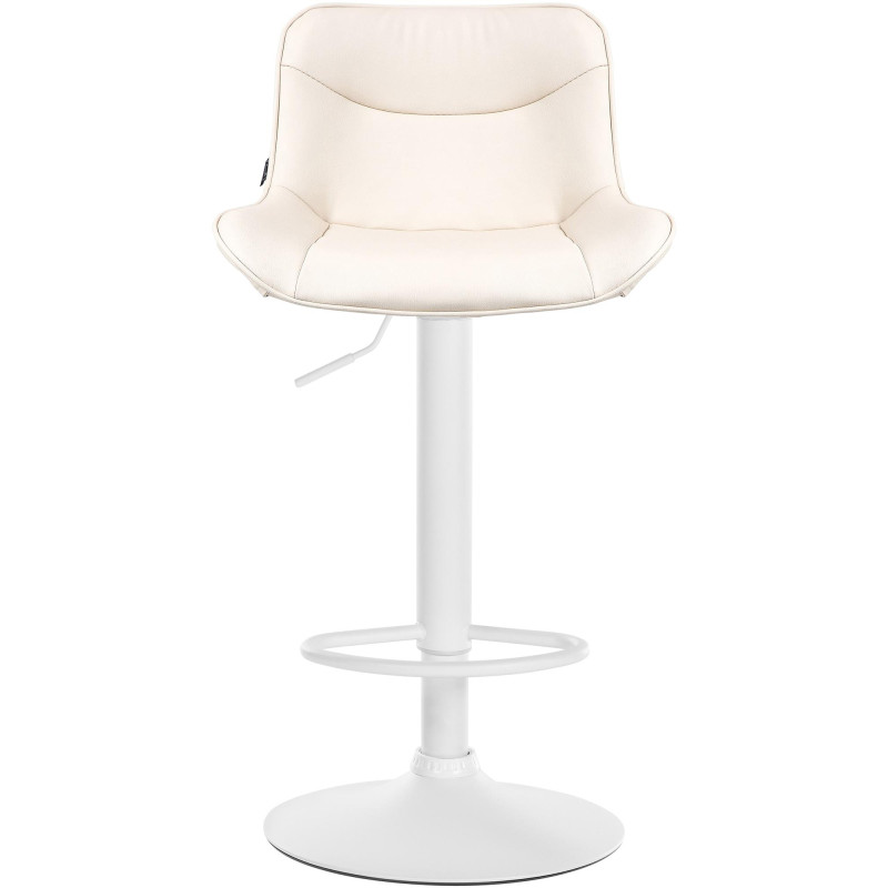 Tabouret de bar Vonore, similicuir, blanc crème