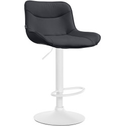 Tabouret de bar Vonore, similicuir, blanc noir