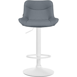 Tabouret de bar Vonore en cuir synthétique blanc gris