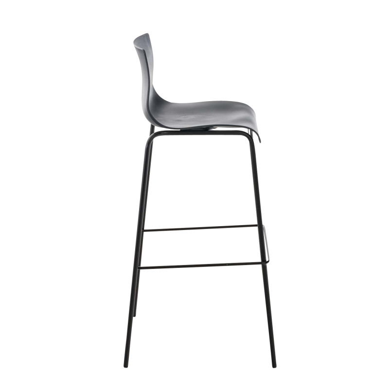 Lot de 2 tabourets de bar en plastique Hoover avec cadre à 4 pieds gris