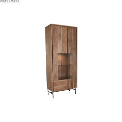 Présentoir DKD Home Decor 80 x 40 x 197 cm Verre Aluminium Acacia