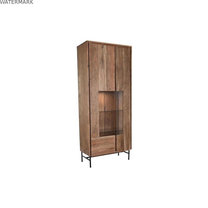 Présentoir DKD Home Decor 80 x 40 x 197 cm Verre Aluminium Acacia Présentoir DKD Home Decor 80 x 40 x 197 cm Verre Aluminium Acacia