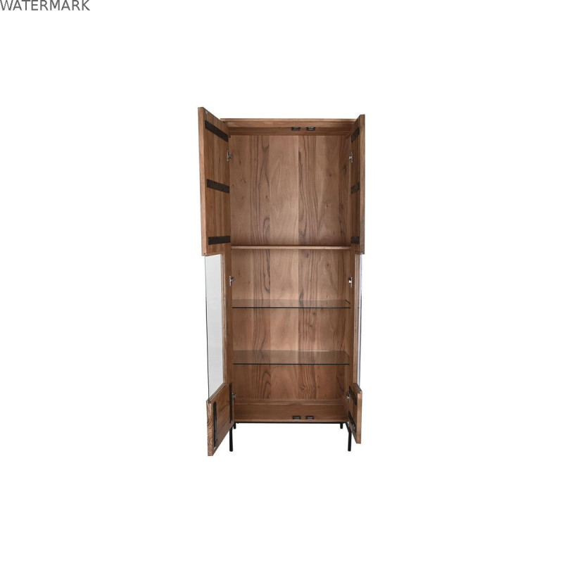 Présentoir DKD Home Decor 80 x 40 x 197 cm Verre Aluminium Acacia