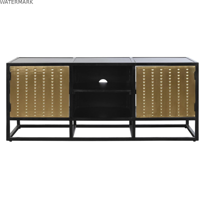 Meubles de télévision DKD Home Decor Noir Métal Bois (120 x 37 x 50 cm)