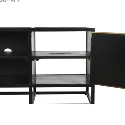 Meubles de télévision DKD Home Decor Noir Métal Bois (120 x 37 x 50 cm)