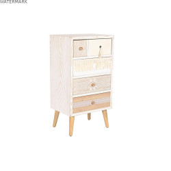 Caisson à Tiroirs DKD Home Decor Sapin Naturel Coton Blanc (48 x 35 x 89 cm)